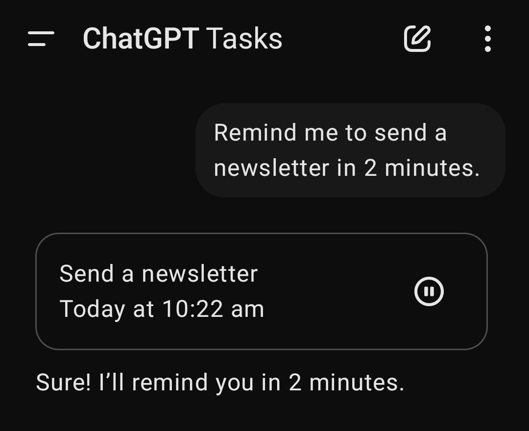 Reminder set using ChatGPT-4o