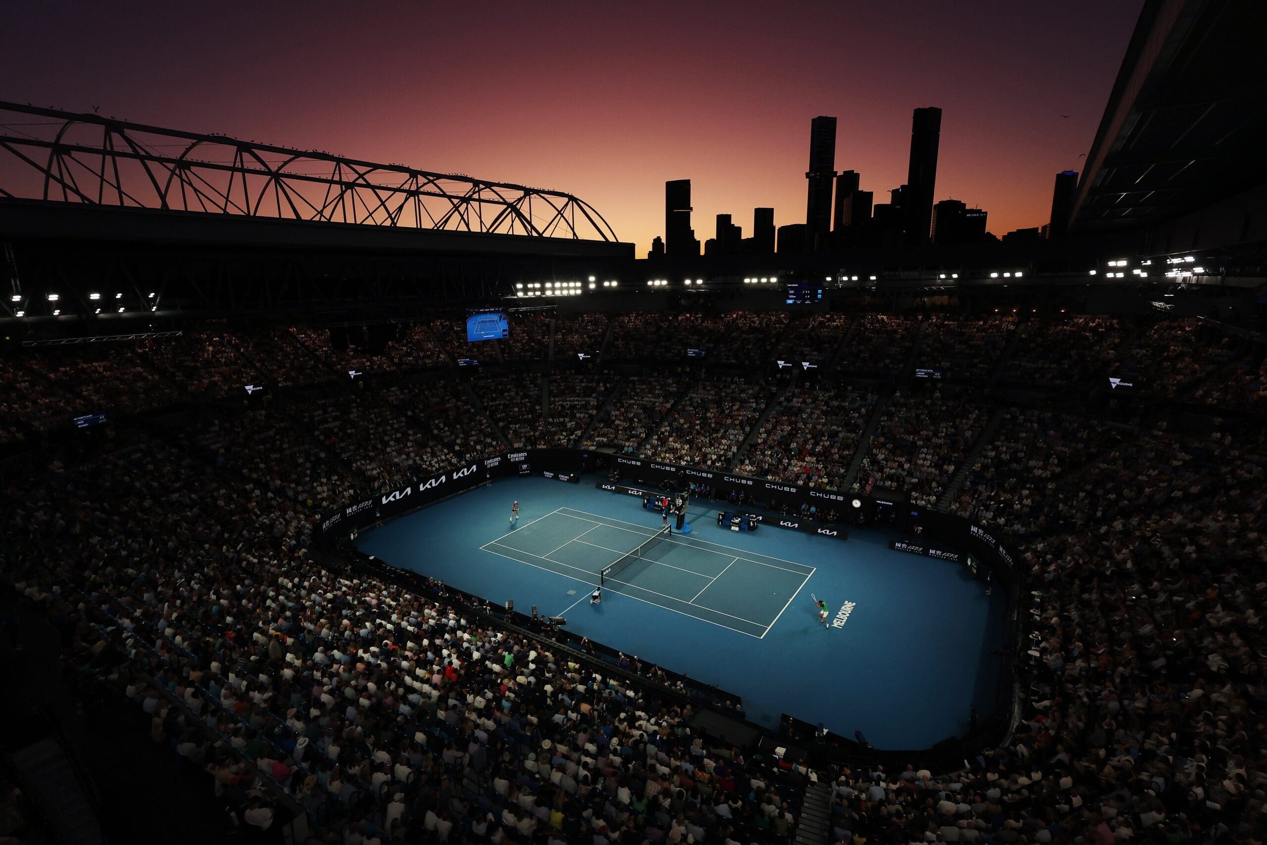 A general view of Rod Laver Arena during the Men's Singles Final match 