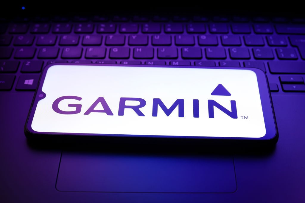 Garmin logo on phone screen
