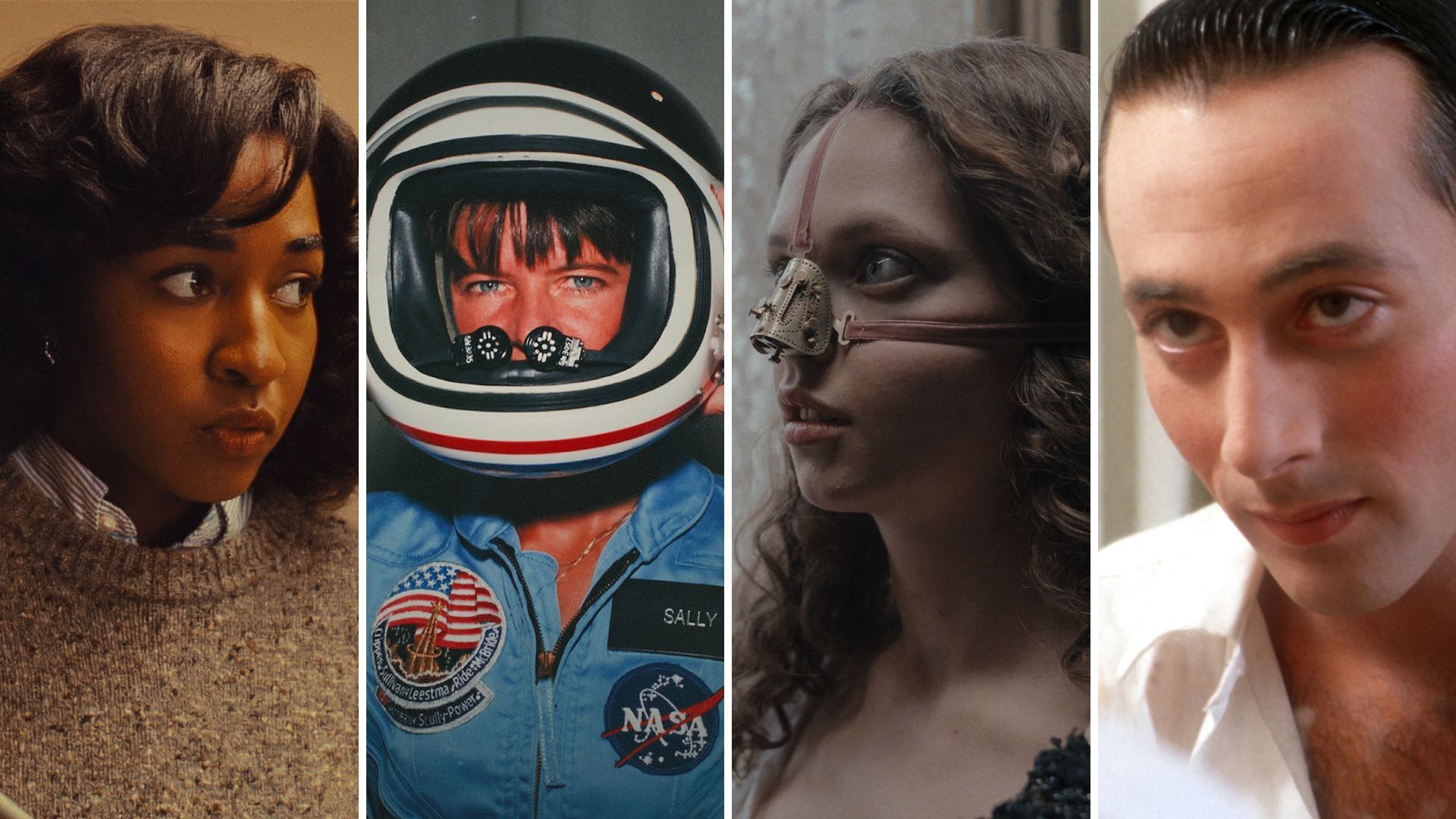 Composite of Ayo Edibiri, Sally Ride, Lea Myren, and Paul Ruebens