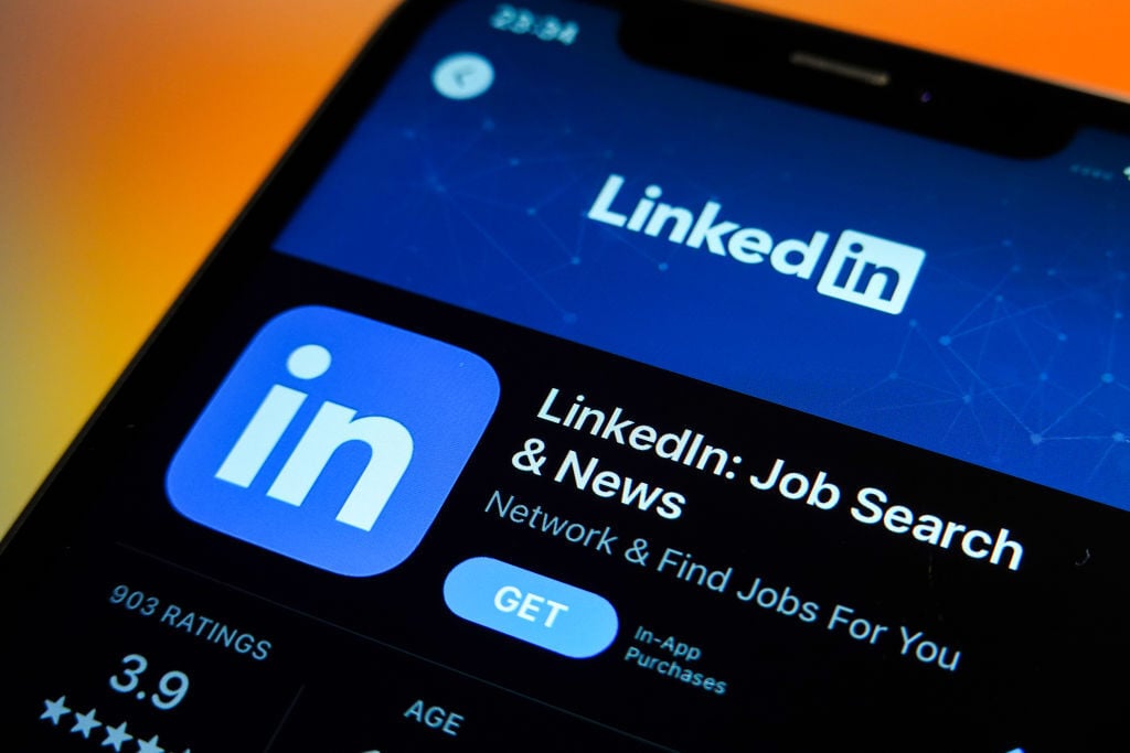 LinkedIn app on a smartphone screen