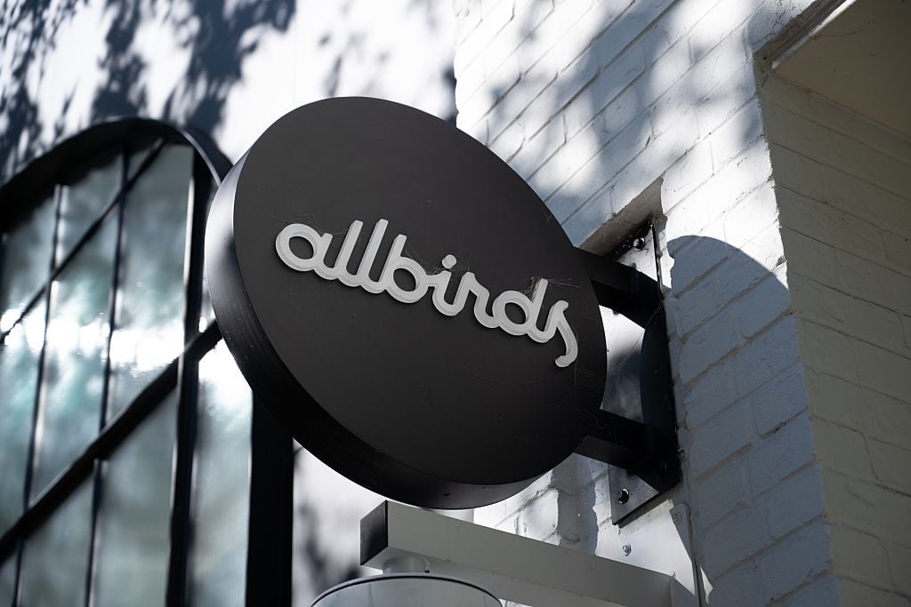Allbirds shoe store sign