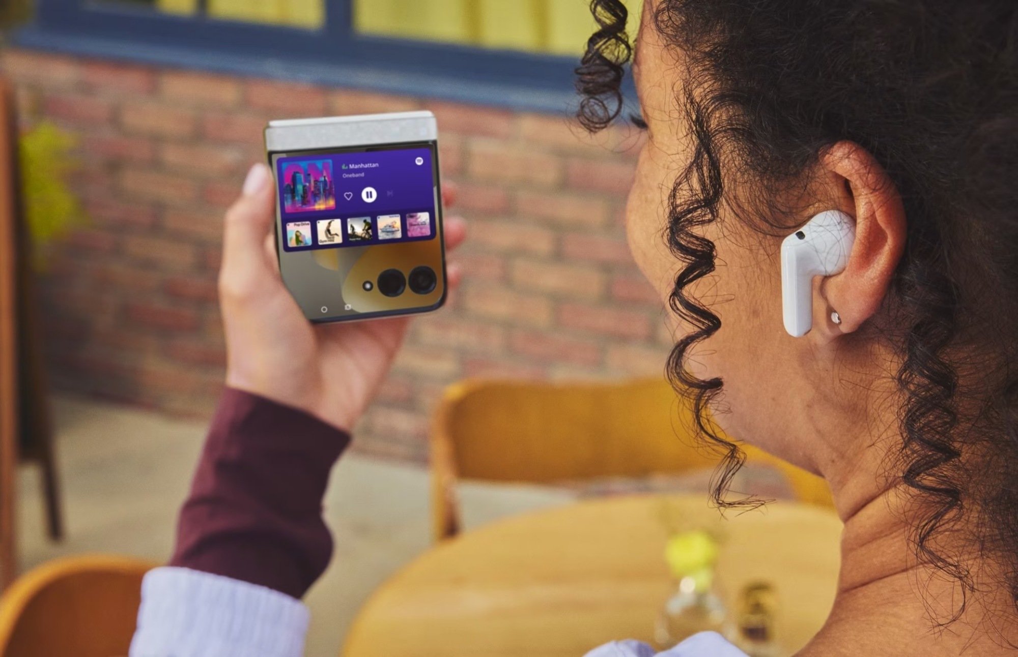 Motorola Razr in person's hand