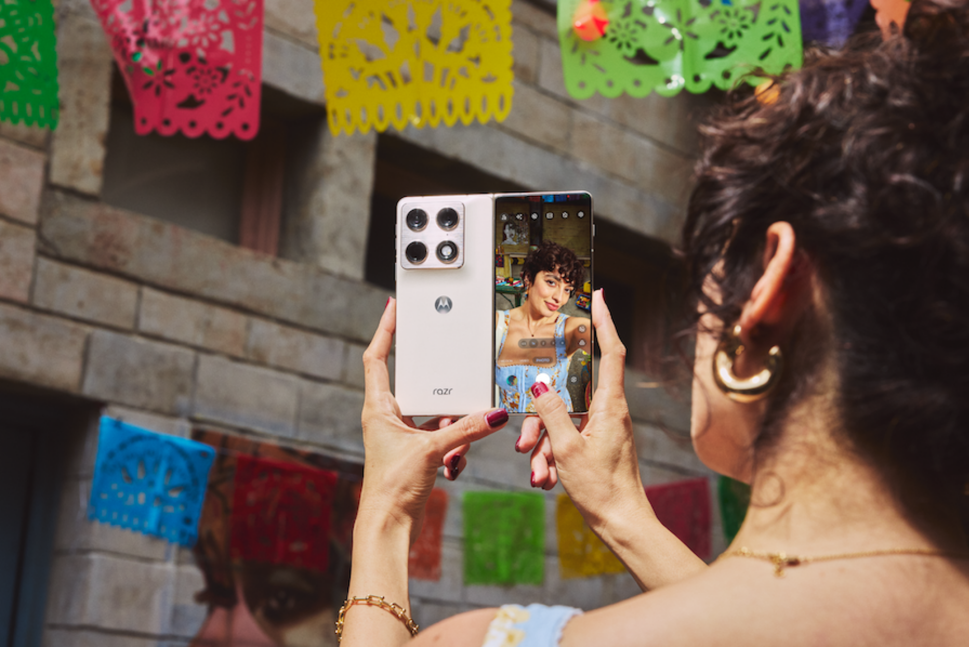 Motorola Razr Fold in woman's hand