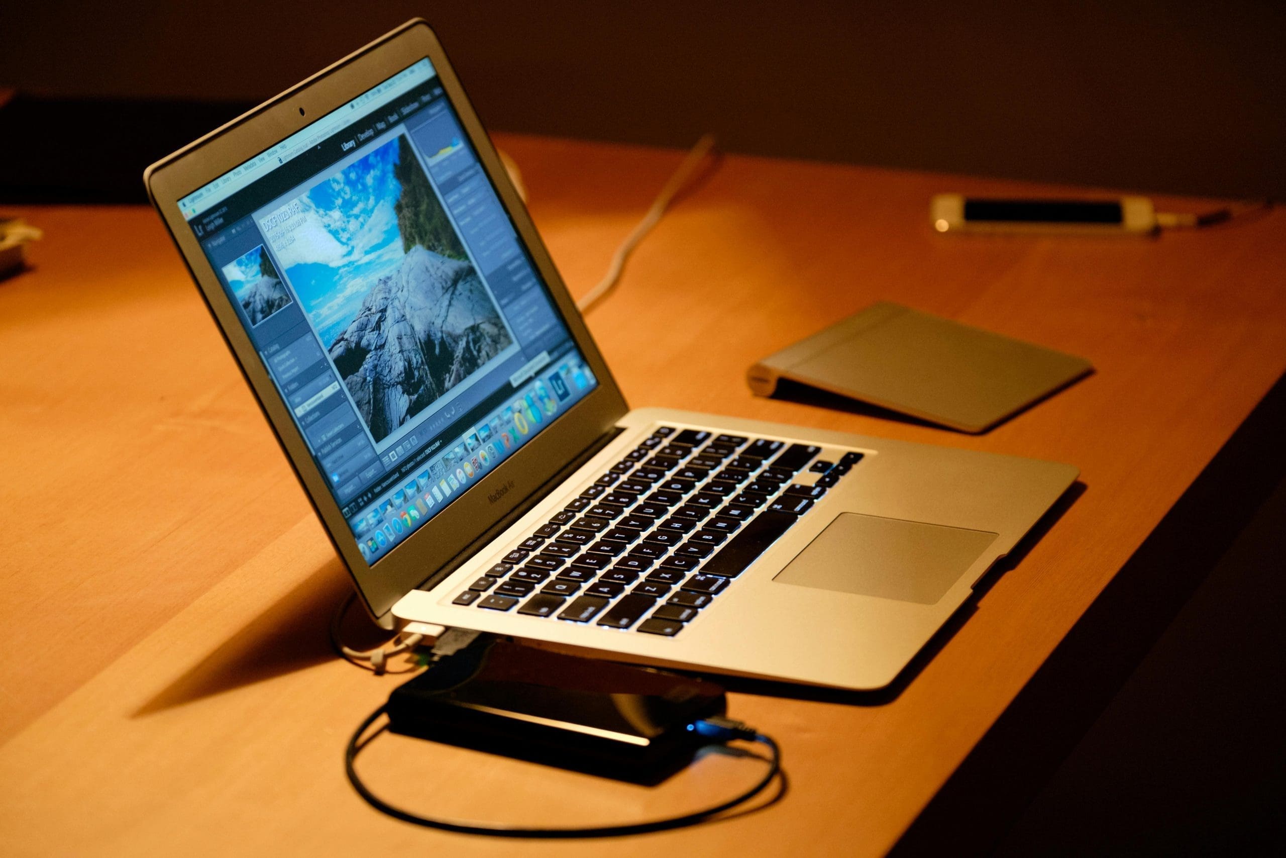 Laptop on desk