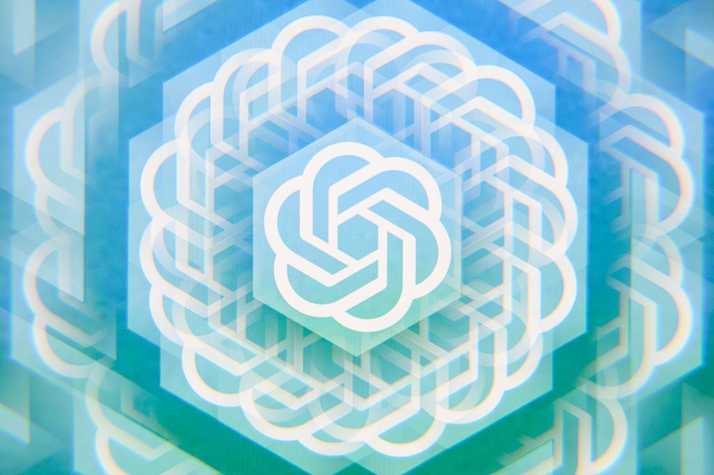 ChatGPT logo in a sort of psychedelic formation
